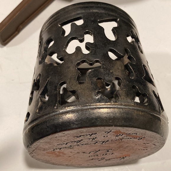 Cole Pottery Black Oxidized Candle Luminaire Red Clay W/ Black Oxidization - Picture 5 of 17